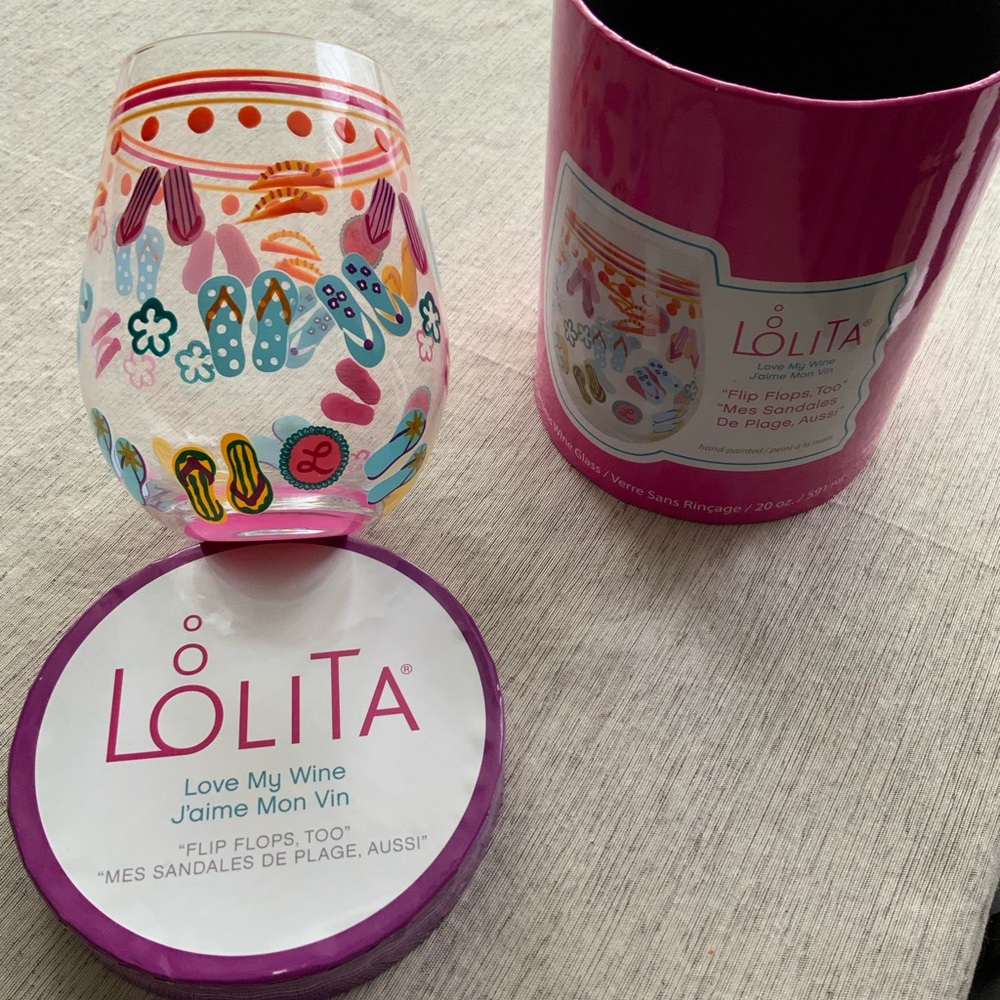 Flip flop themed, 20oz., Stemless glass